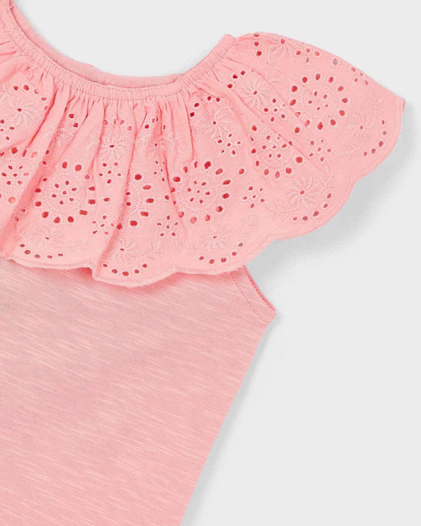 T-shirt volant traforata bambina Mayoral rosa salmone Mayoral 2 Anni 92cm