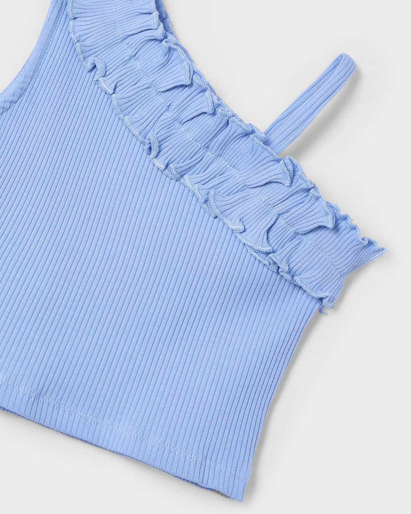 Top asimmetrico volant bambina Mayoral indaco Mayoral Carta Zucchero