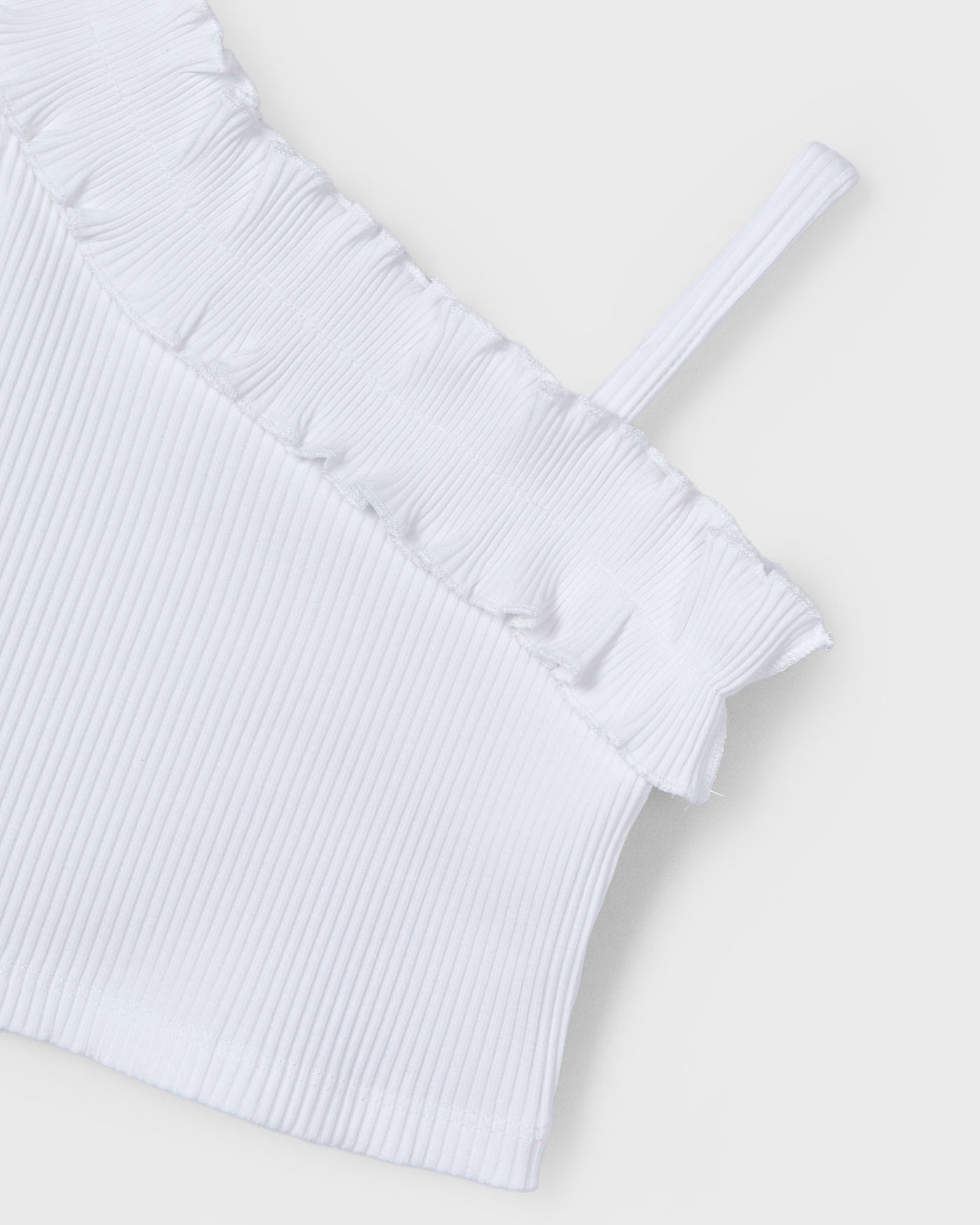 Top asimmetrico volant bambina Mayoral bianco Mayoral Bianco