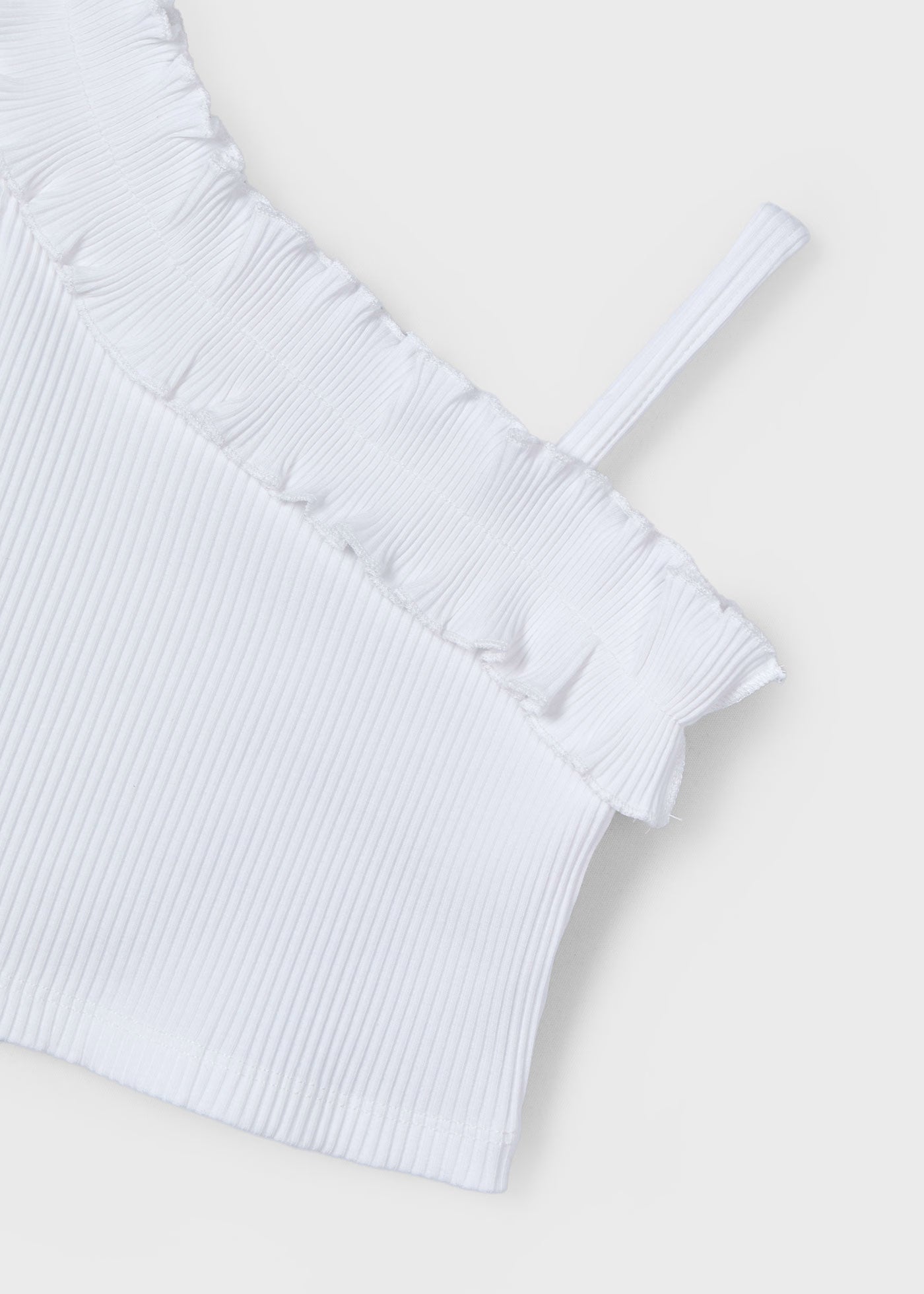 Top asimmetrico volant bambina Mayoral bianco Mayoral Bianco