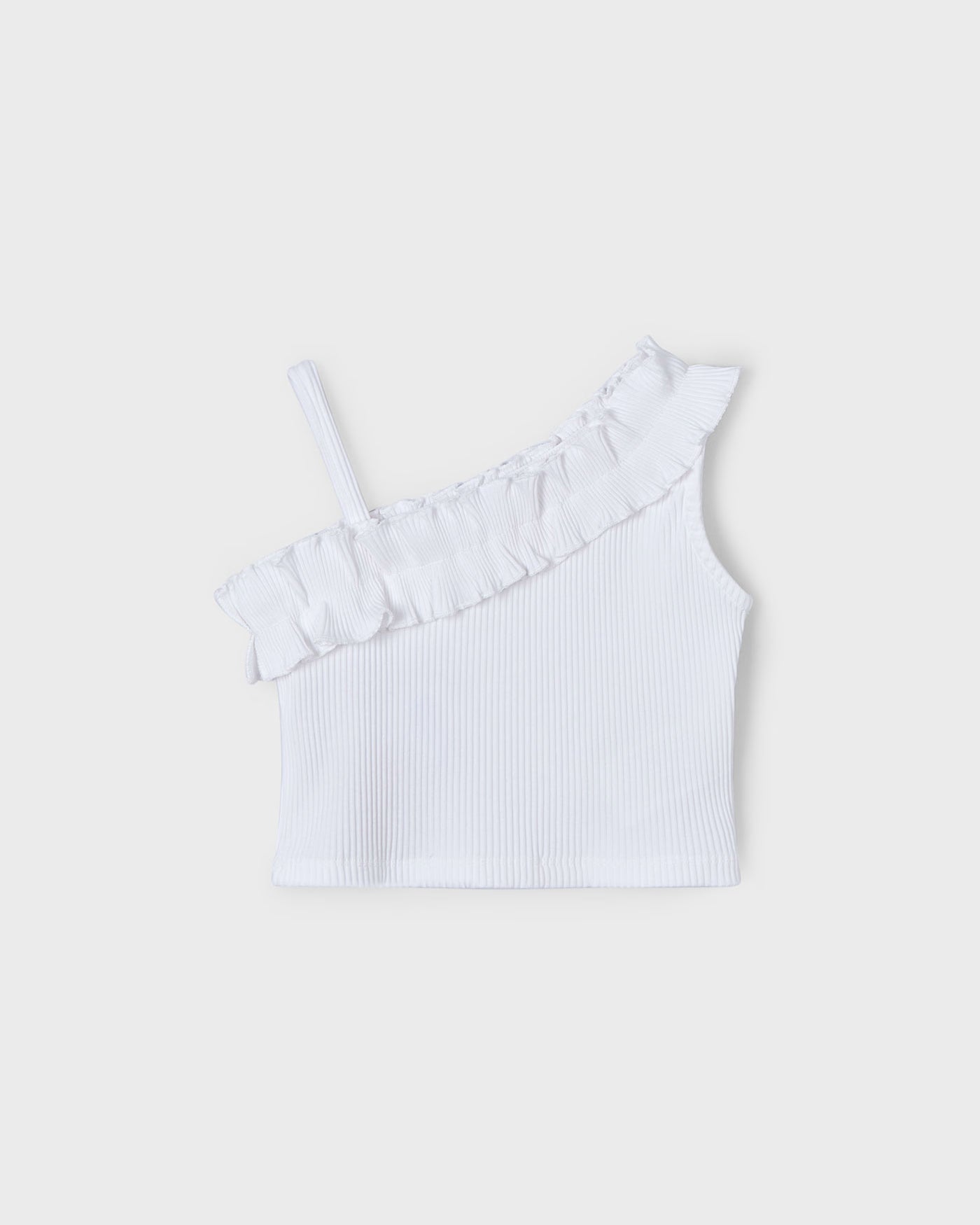 Top asimmetrico volant bambina Mayoral bianco Mayoral Bianco