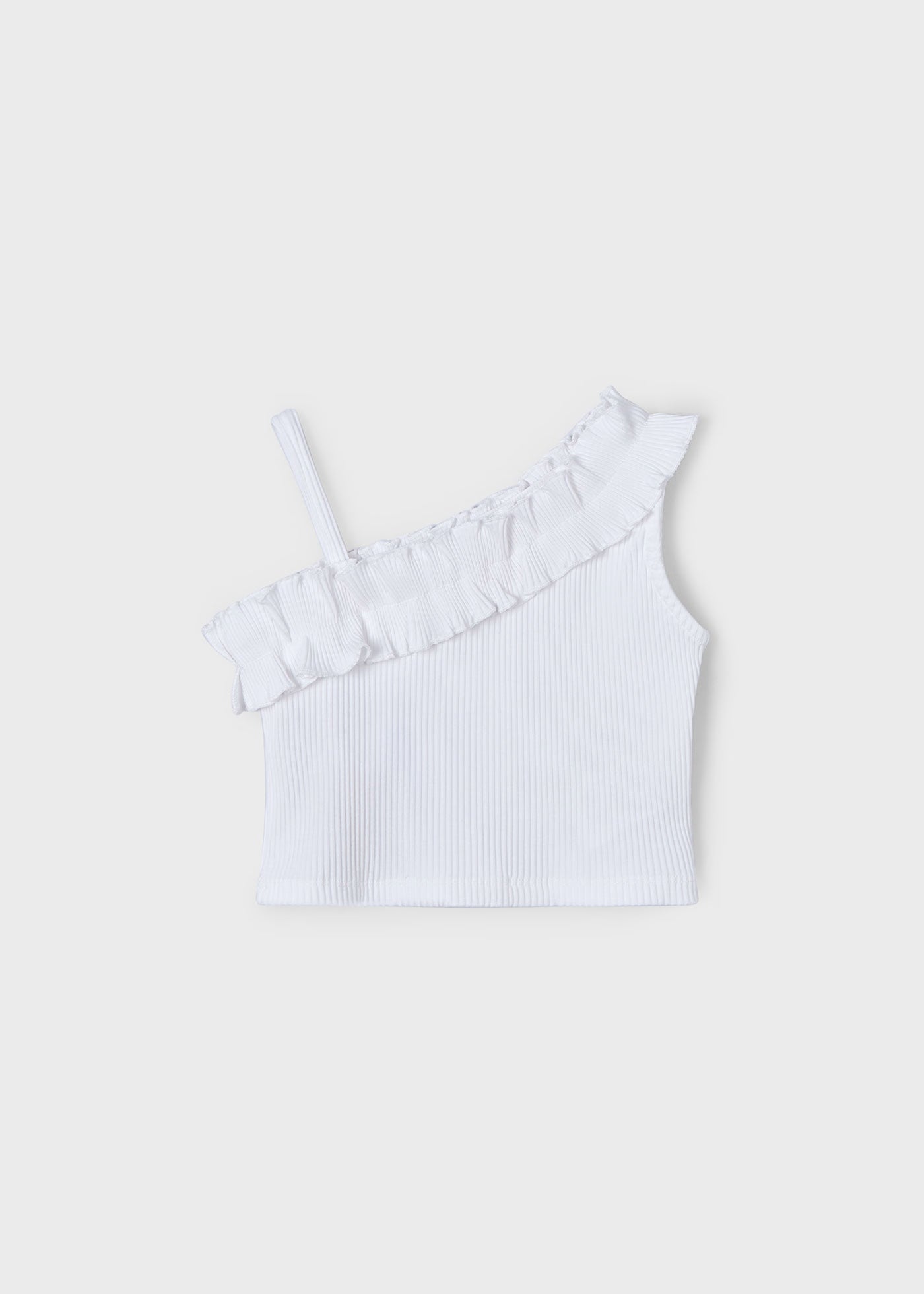 Top asimmetrico volant bambina Mayoral bianco Mayoral Bianco