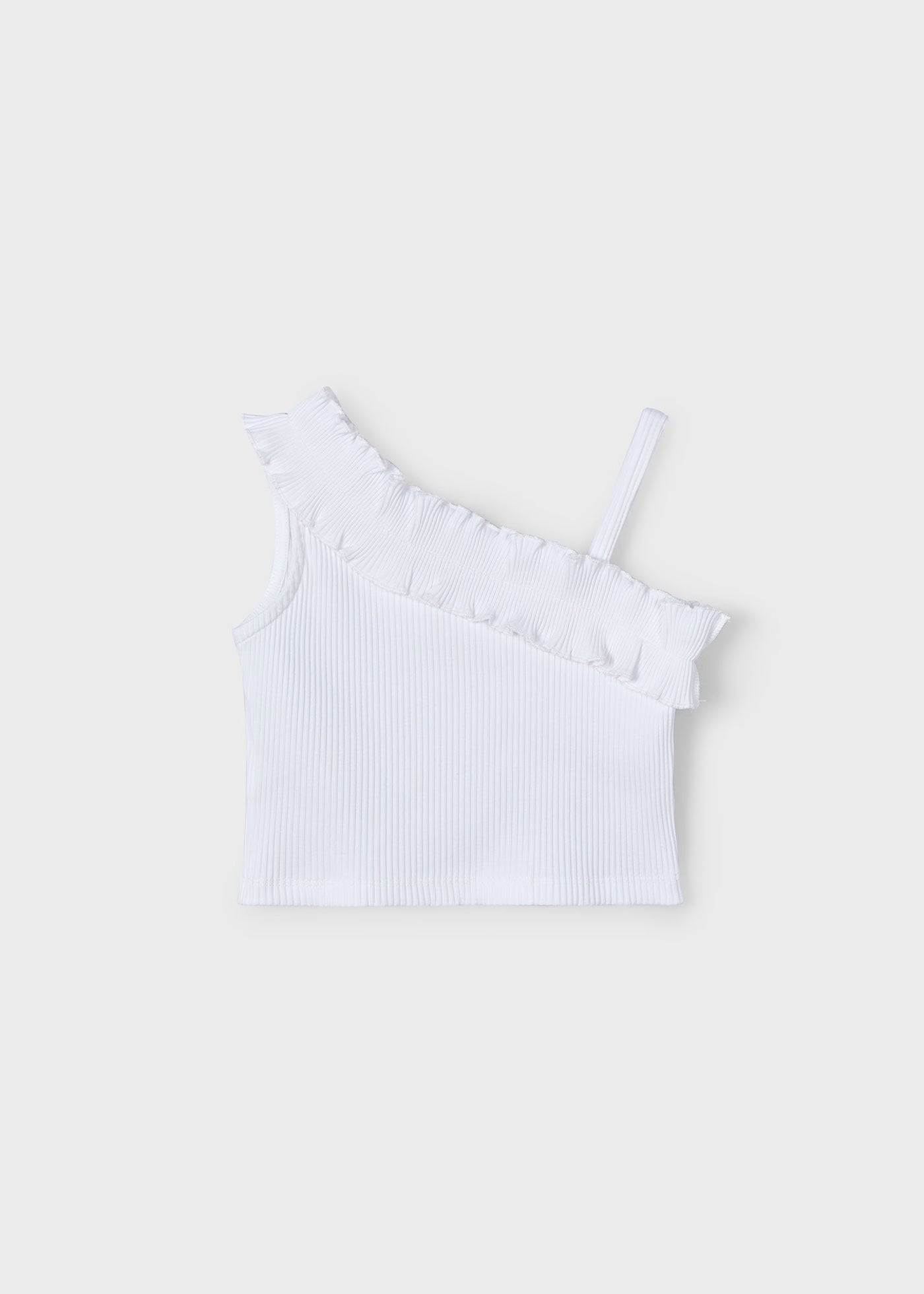 Top asimmetrico volant bambina Mayoral bianco Mayoral Bianco