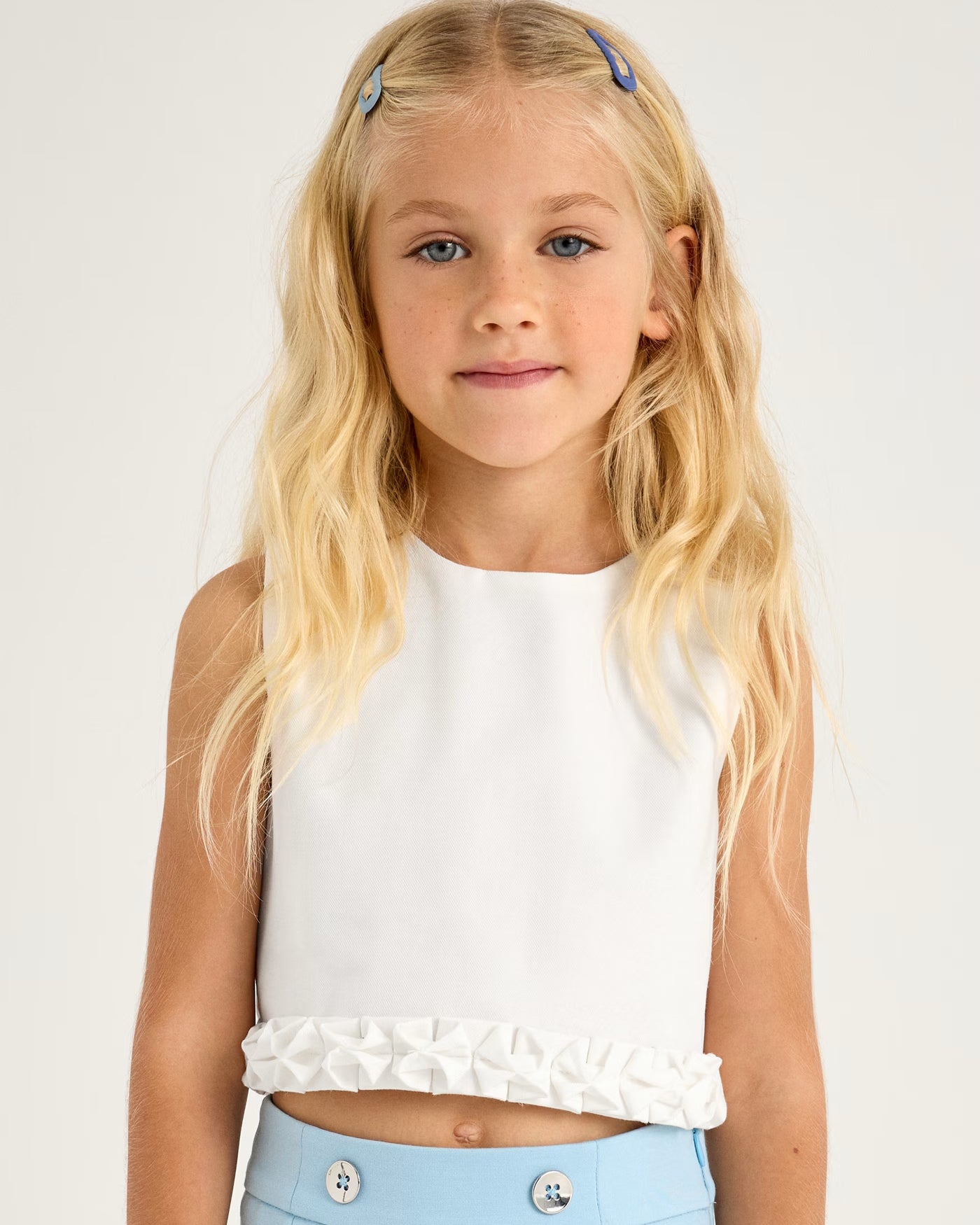 Top dettagli plissettati bambina Mayoral panna Mayoral 2 Anni 92cm