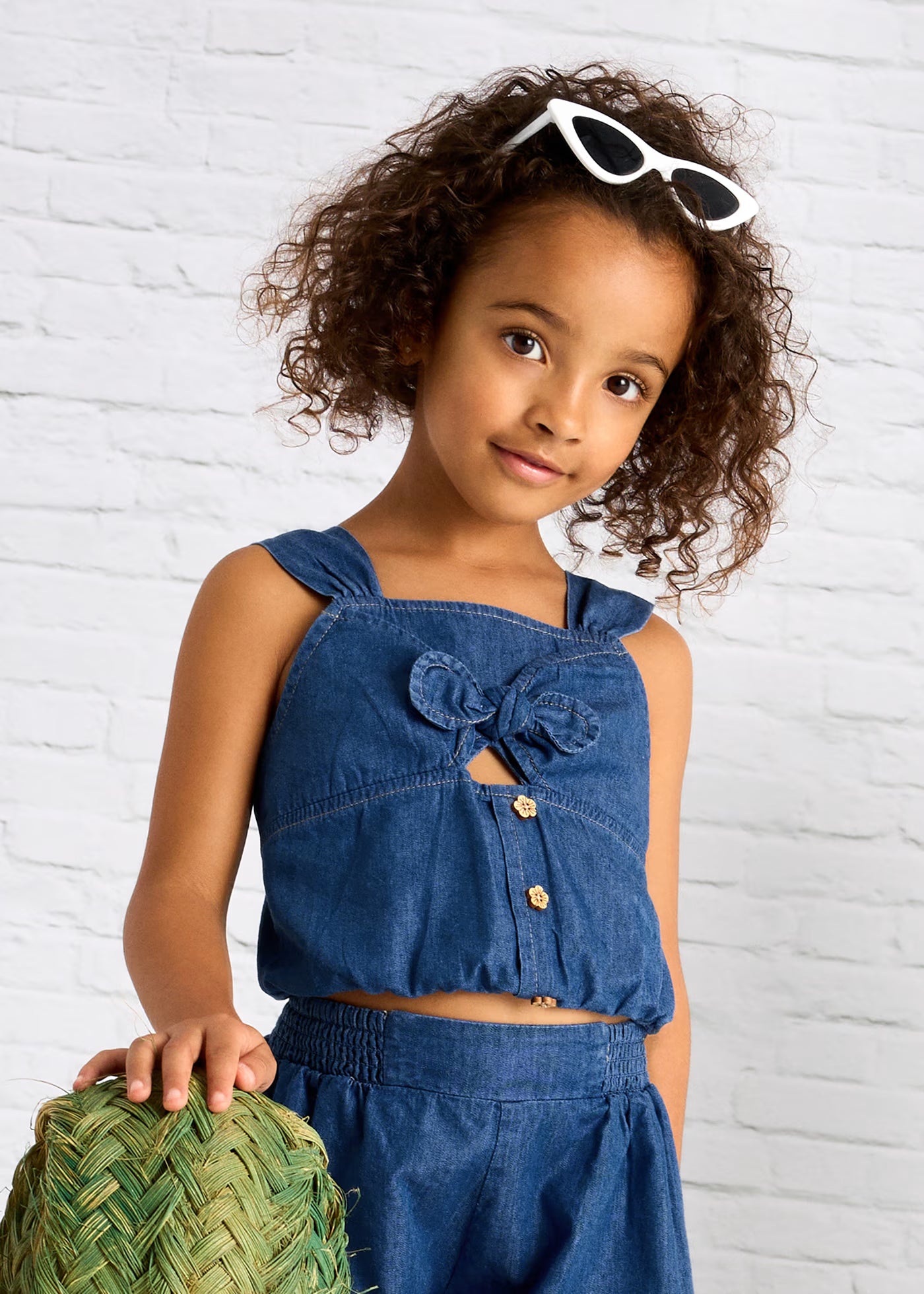 Top fiocco bambina Mayoral jeans scuro Mayoral Blu
