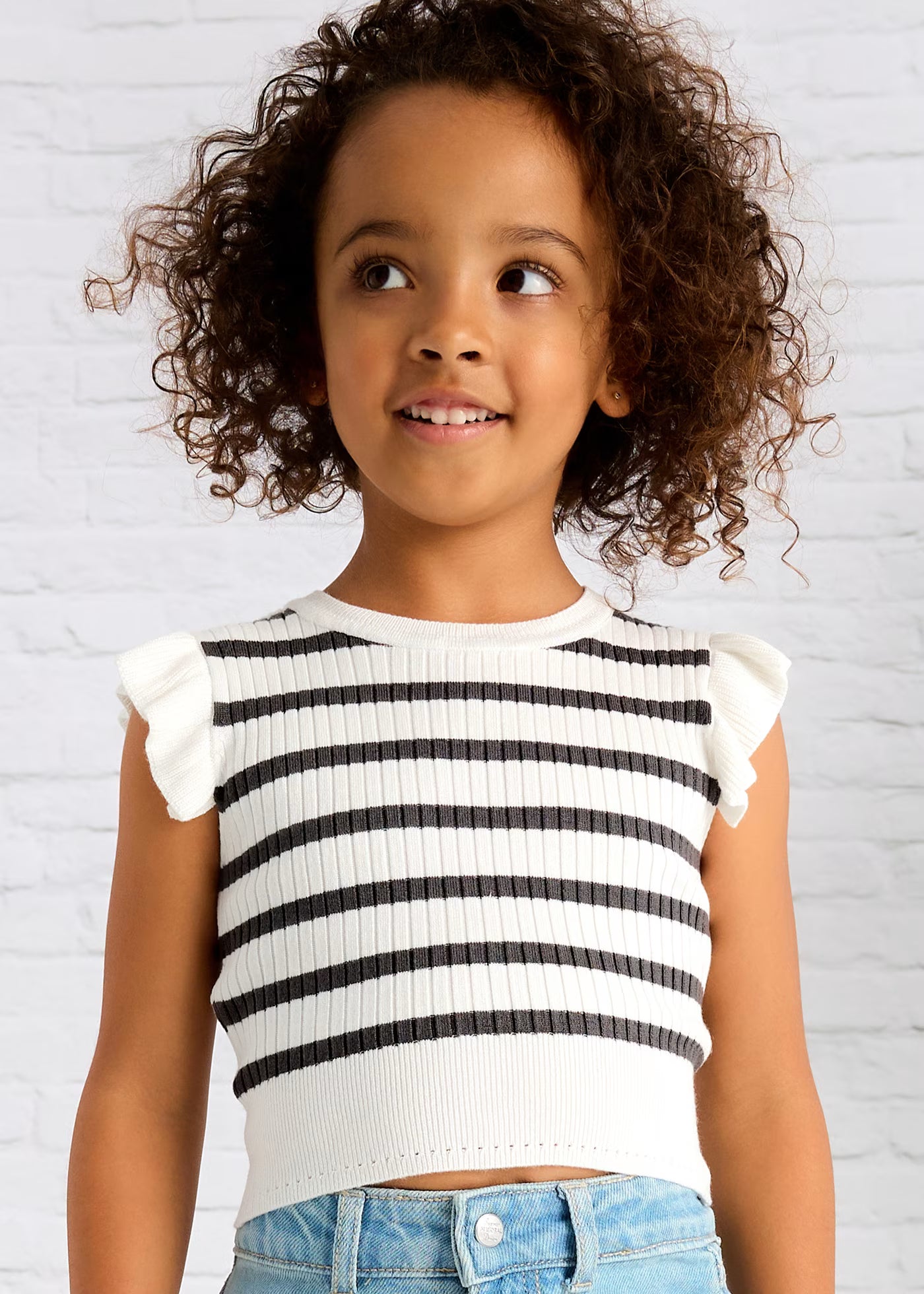 Top tricot costine bambina Mayoral bianca righe atrancite Mayoral Bianco