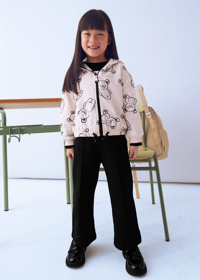 Tuta 3 pezzi bambina Mayoral Orsetti panna e nero Mayoral 2 Anni 92cm