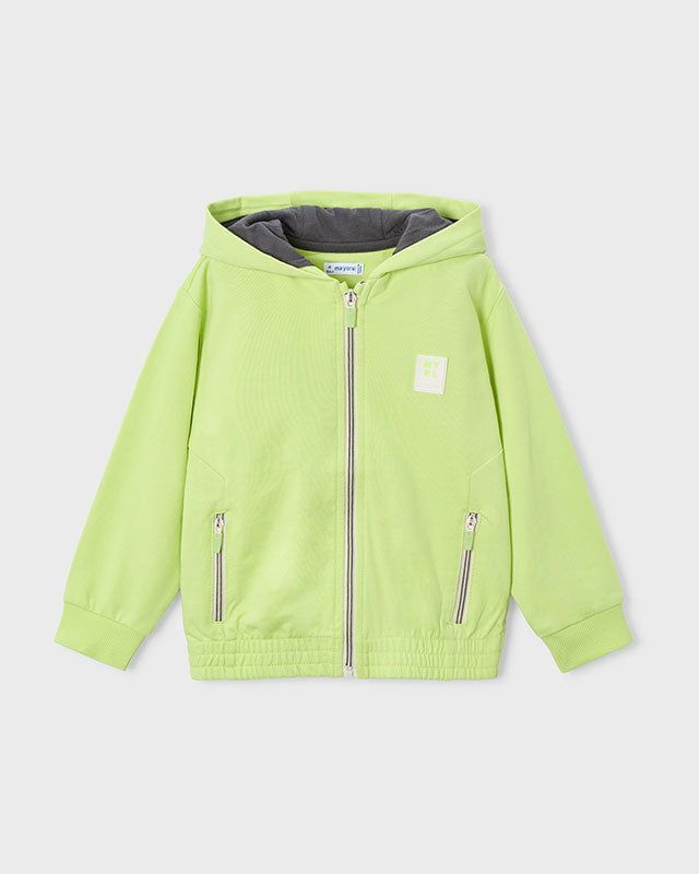 Felpa con cappuccio bambino Mayoral in verde citronella