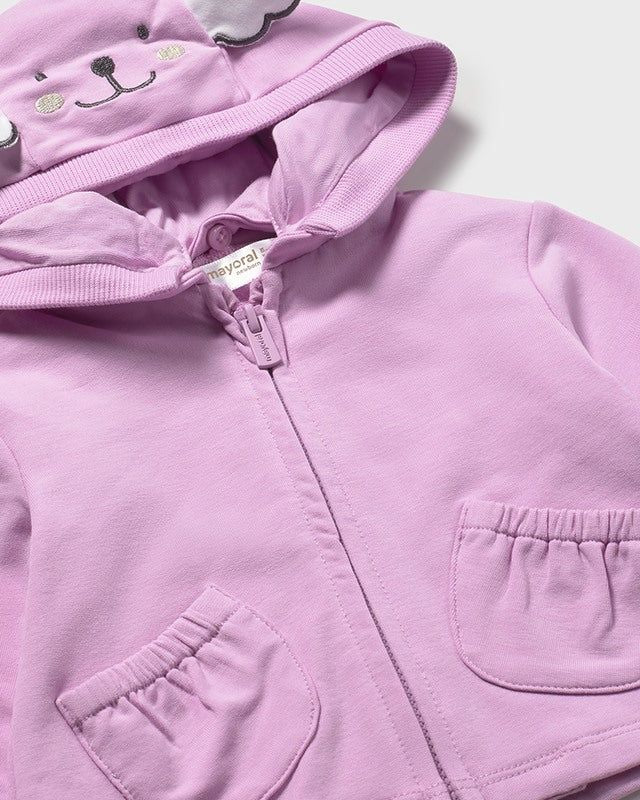 Tuta neonata Mayoral 3 pezzi con felpa zip lilla Mayoral 0-1 Mesi 55cm