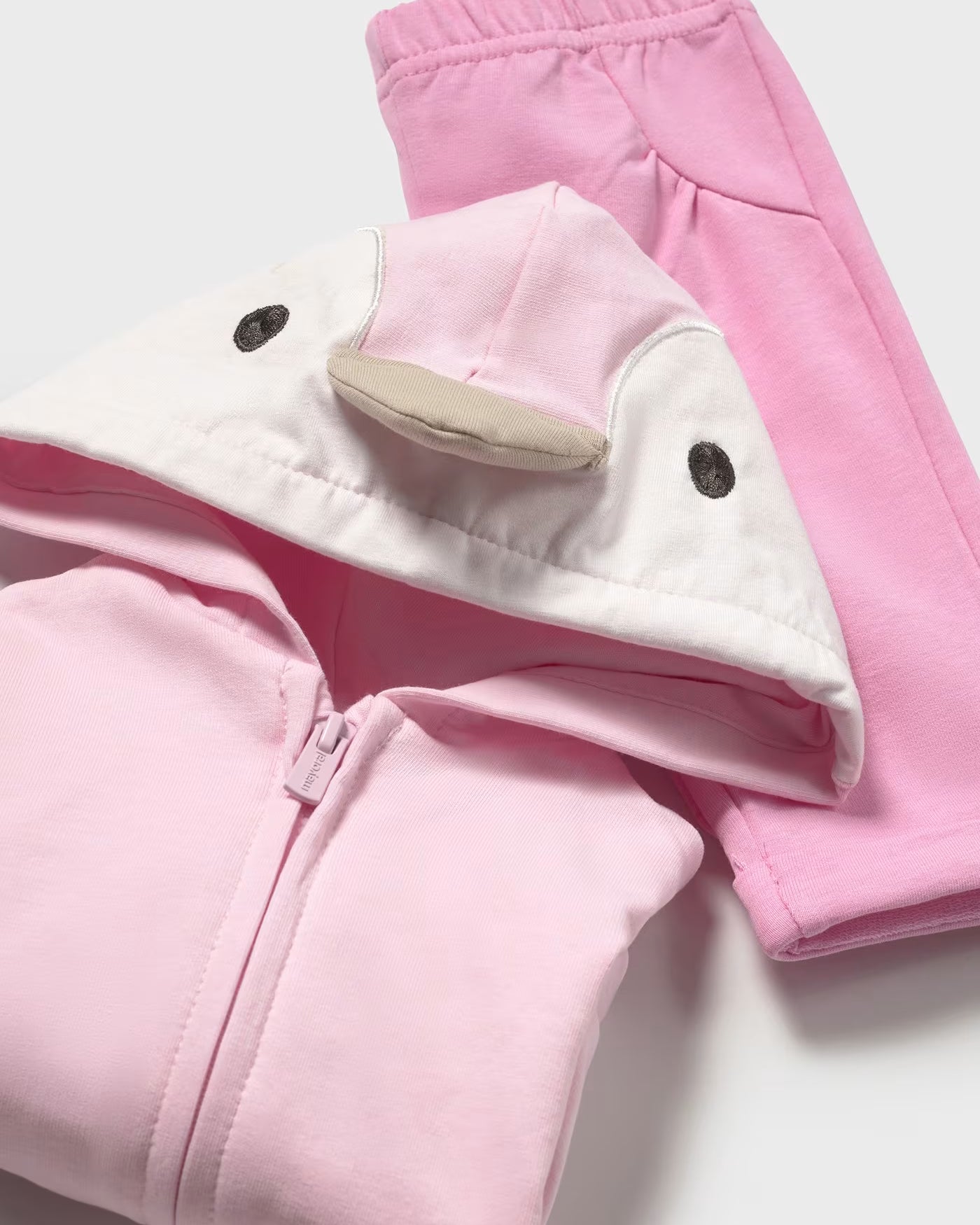 Tuta 3 pezzi con felpa zip neonata Mayoral Newborn Uccellino rosa Mayoral Rosa