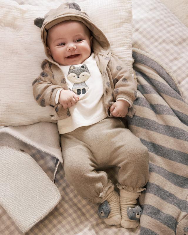 Tuta 3 pezzi neonata Mayoral Newborn pois beige Mayoral 0-1 Mesi 55cm