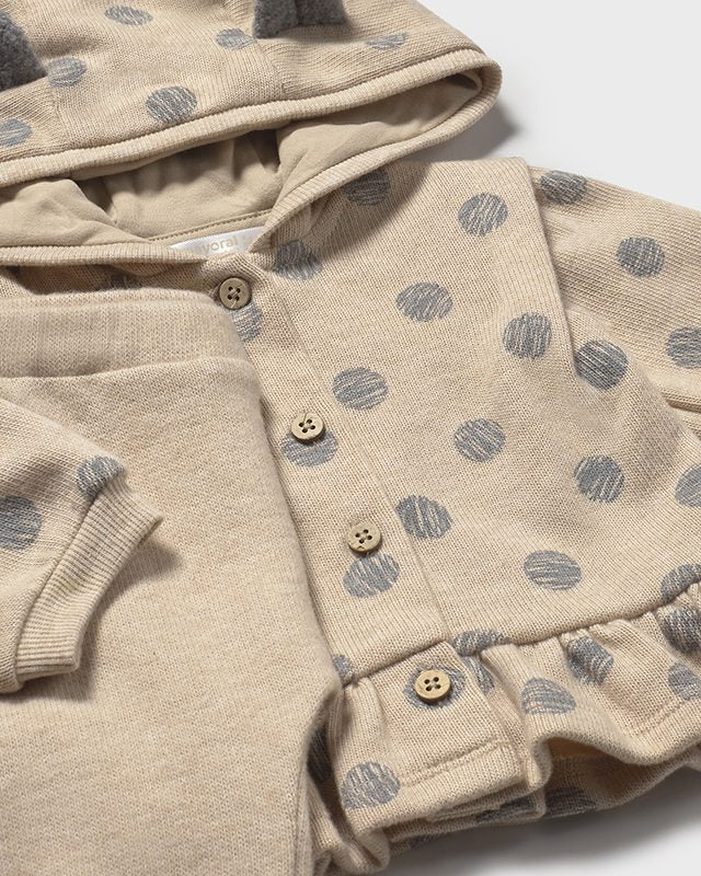 Tuta 3 pezzi neonata Mayoral Newborn pois beige Mayoral 0-1 Mesi 55cm