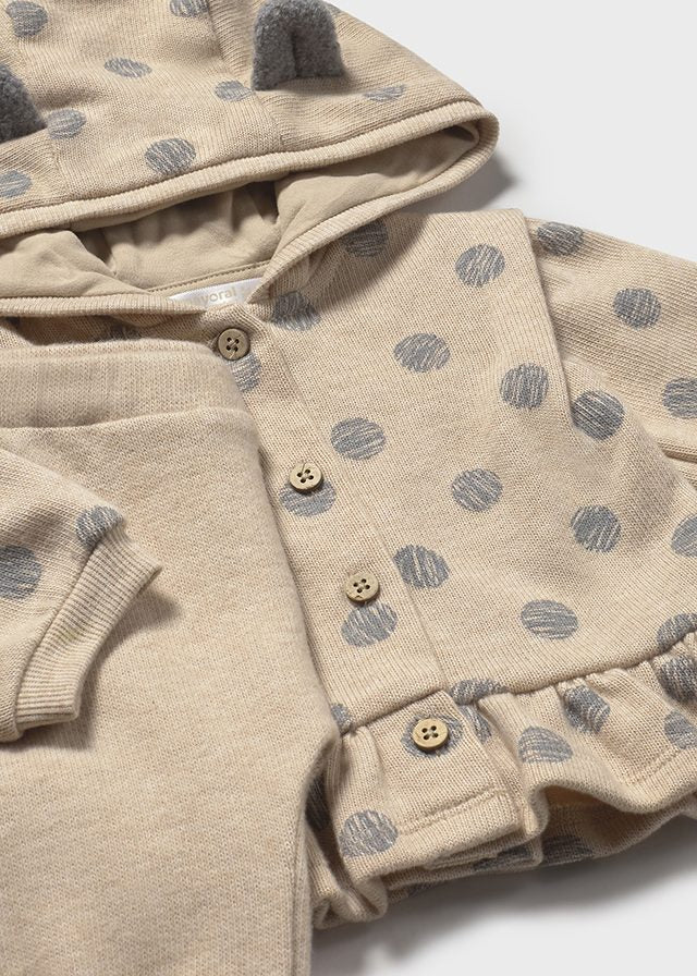Tuta 3 pezzi neonata Mayoral Newborn pois beige Mayoral 0-1 Mesi 55cm