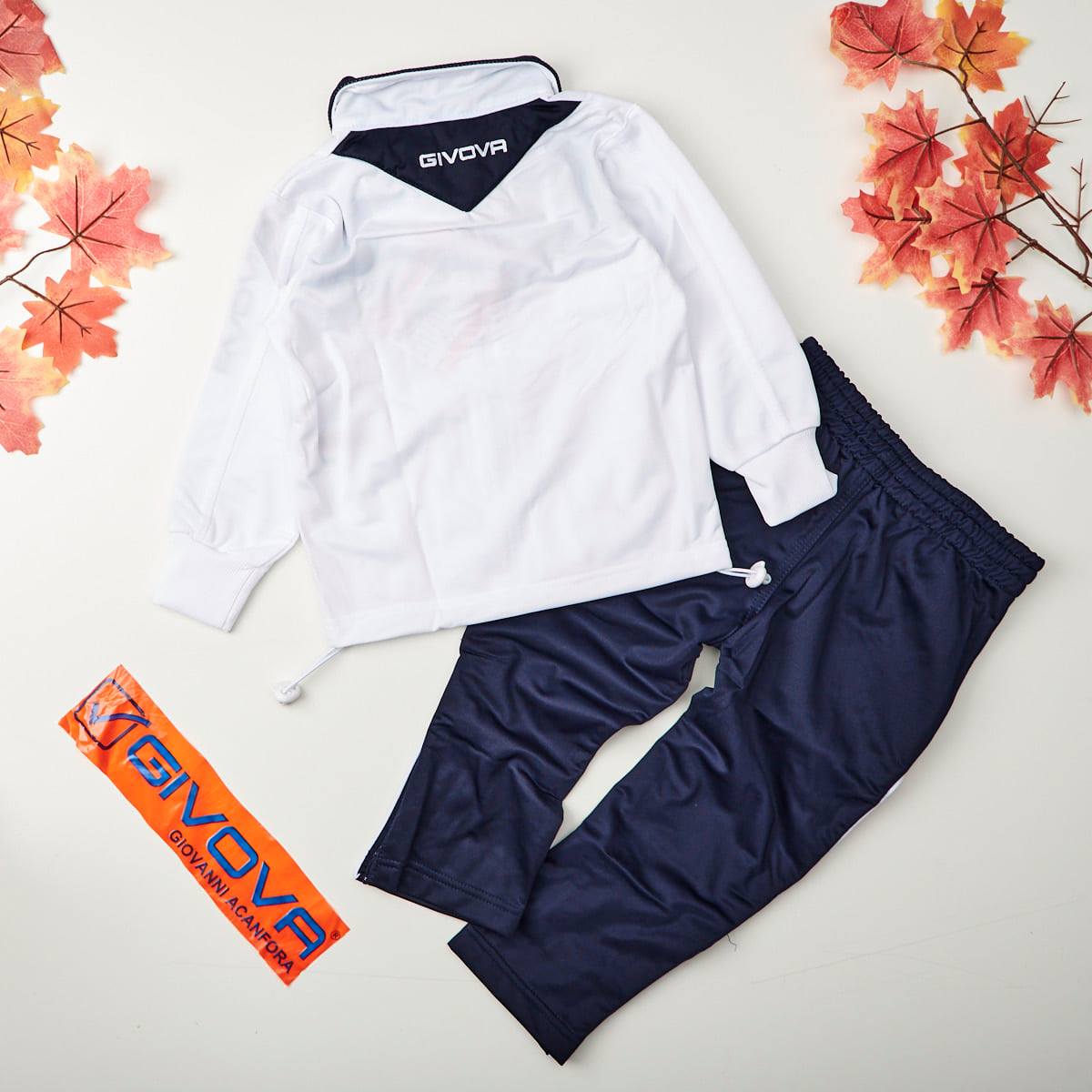 Tuta bambino Givova Modello "VELA" Bianco-Blu - ErreGiModaBimbo