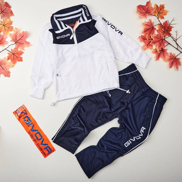 Tuta bambino Givova Modello "VELA" Bianco-Blu - ErreGiModaBimbo