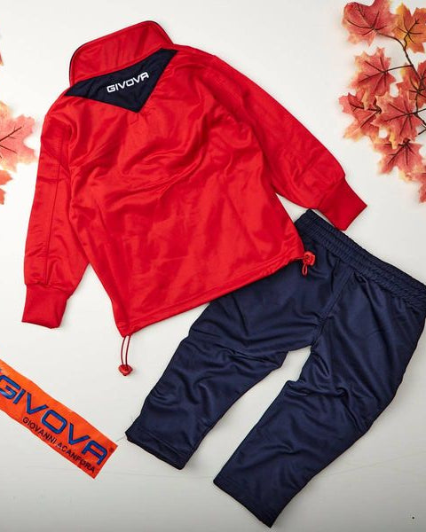 Tuta bambino Givova Modello "VELA" Rosso-Blu - ErreGiModaBimbo