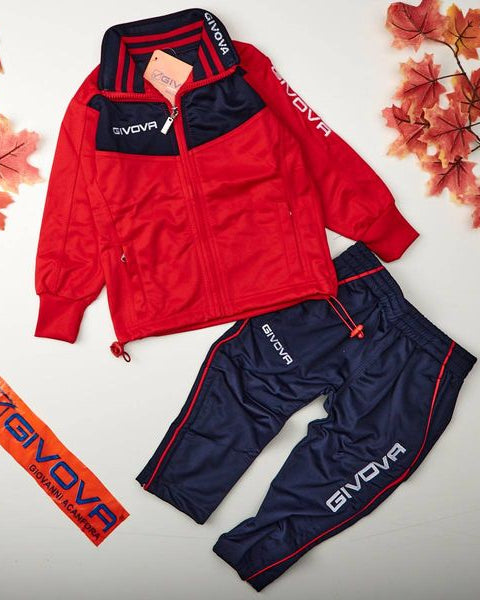 Tuta bambino Givova Modello "VELA" Rosso-Blu - ErreGiModaBimbo