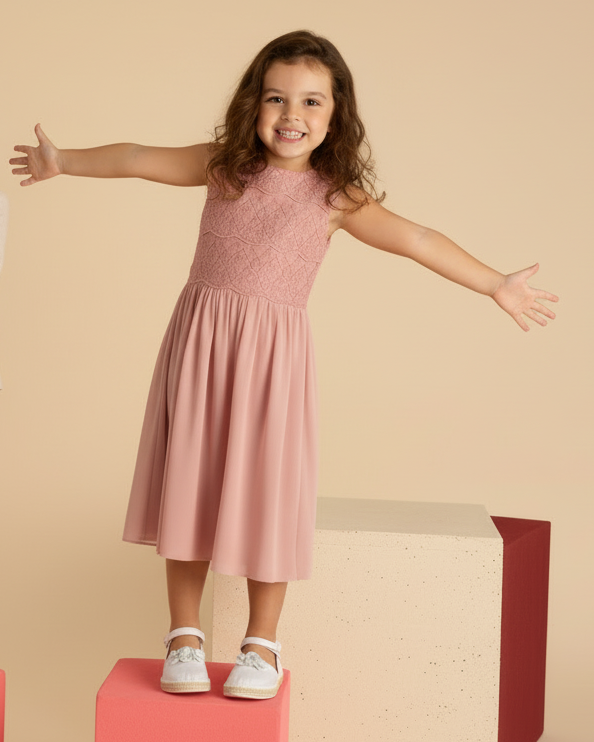 Tuta cerimonia bambina Mayoral rosato floreale Mayoral Rosato