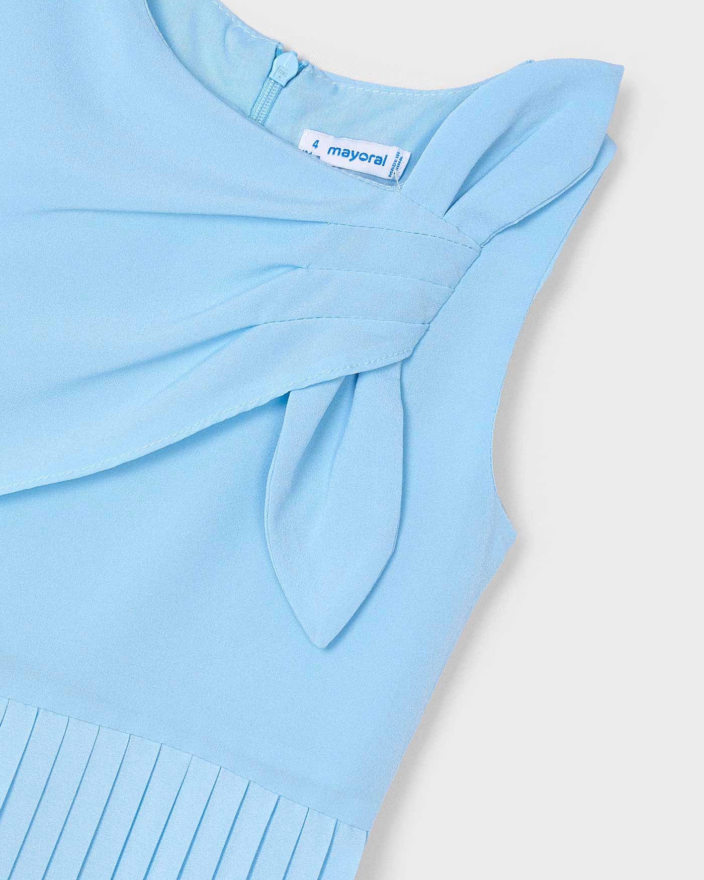 Tuta cerimonia plissettata fiocco bambina Mayoral azzurro cielo Mayoral Azzurro