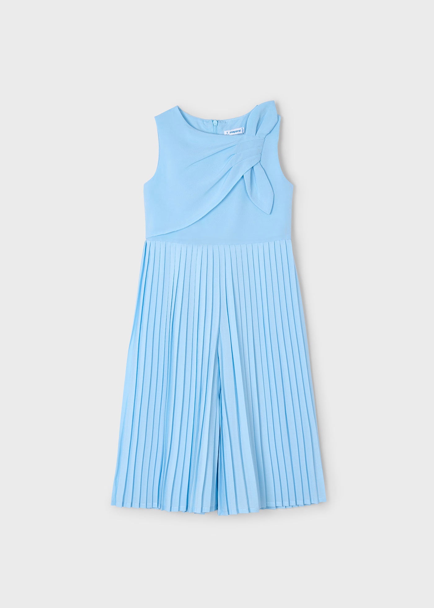 Tuta cerimonia plissettata fiocco bambina Mayoral azzurro cielo Mayoral Azzurro