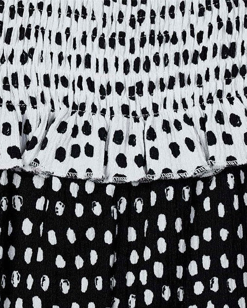 Tuta combinata bambina Mayoral bianco e nero pois - ErreGiModaBimbo