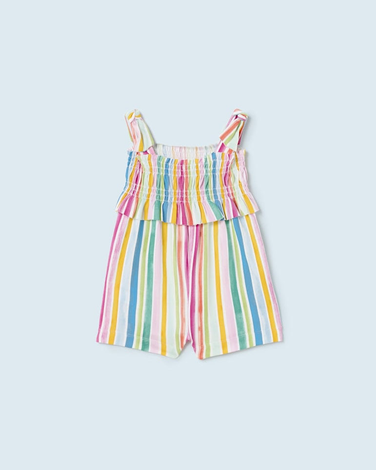 Tuta corta stampata cotone sostenibile neonata Mayoral multicolor - ErreGiModaBimbo