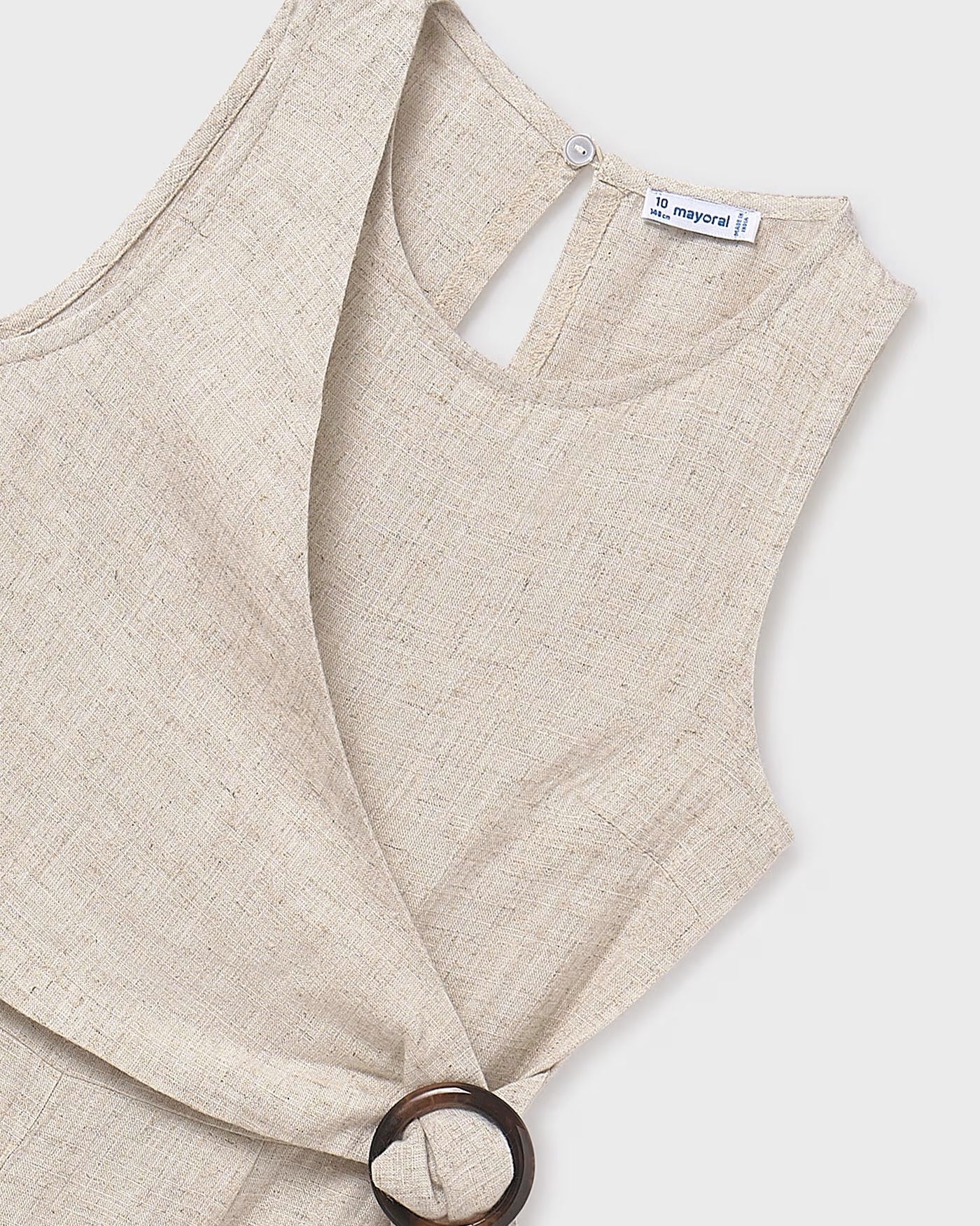 Tuta fresca misto lino-viscosa ragazza Mayoral beige sabbia Mayoral 8 Anni 128cm