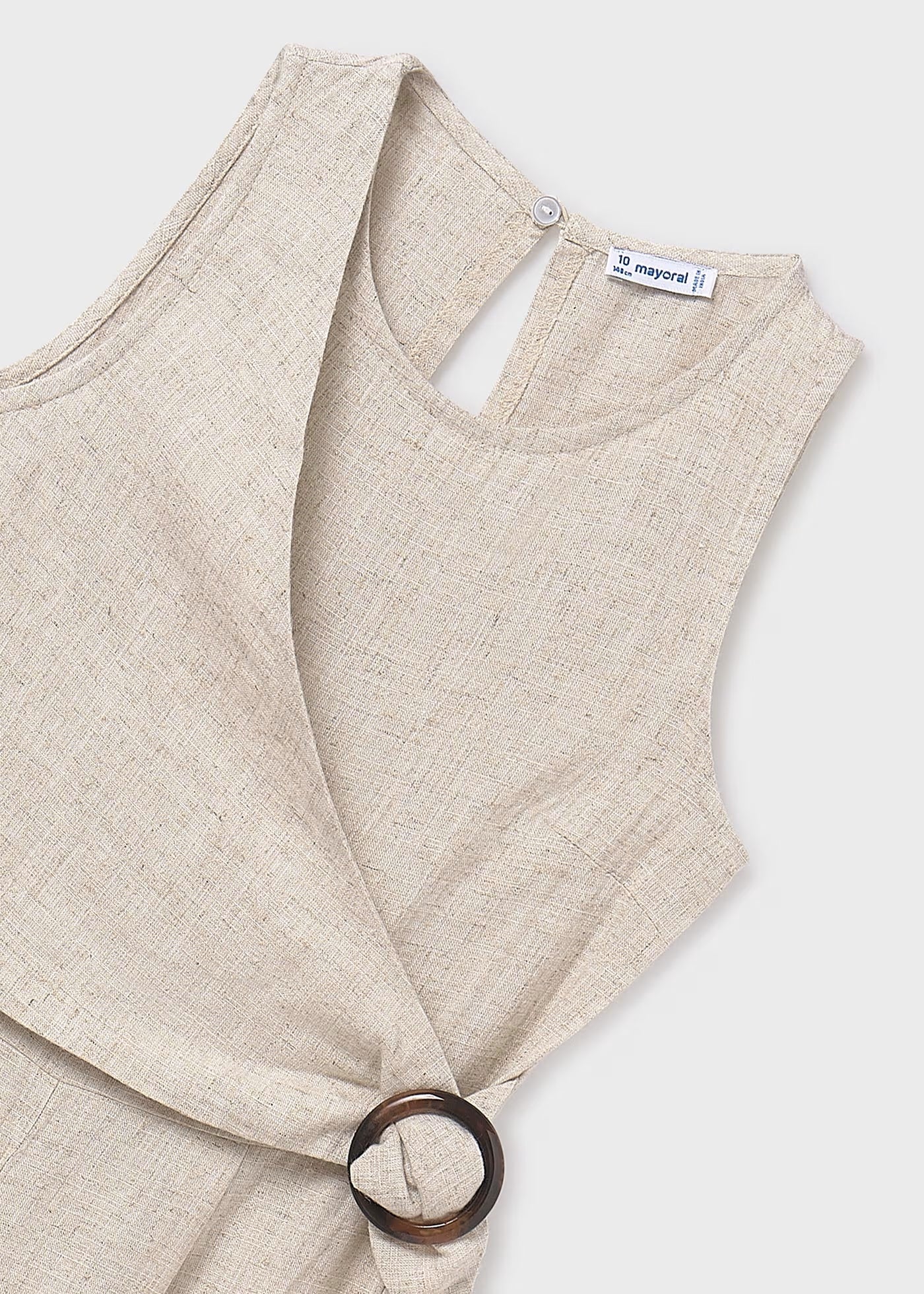 Tuta fresca misto lino-viscosa ragazza Mayoral beige sabbia Mayoral 8 Anni 128cm