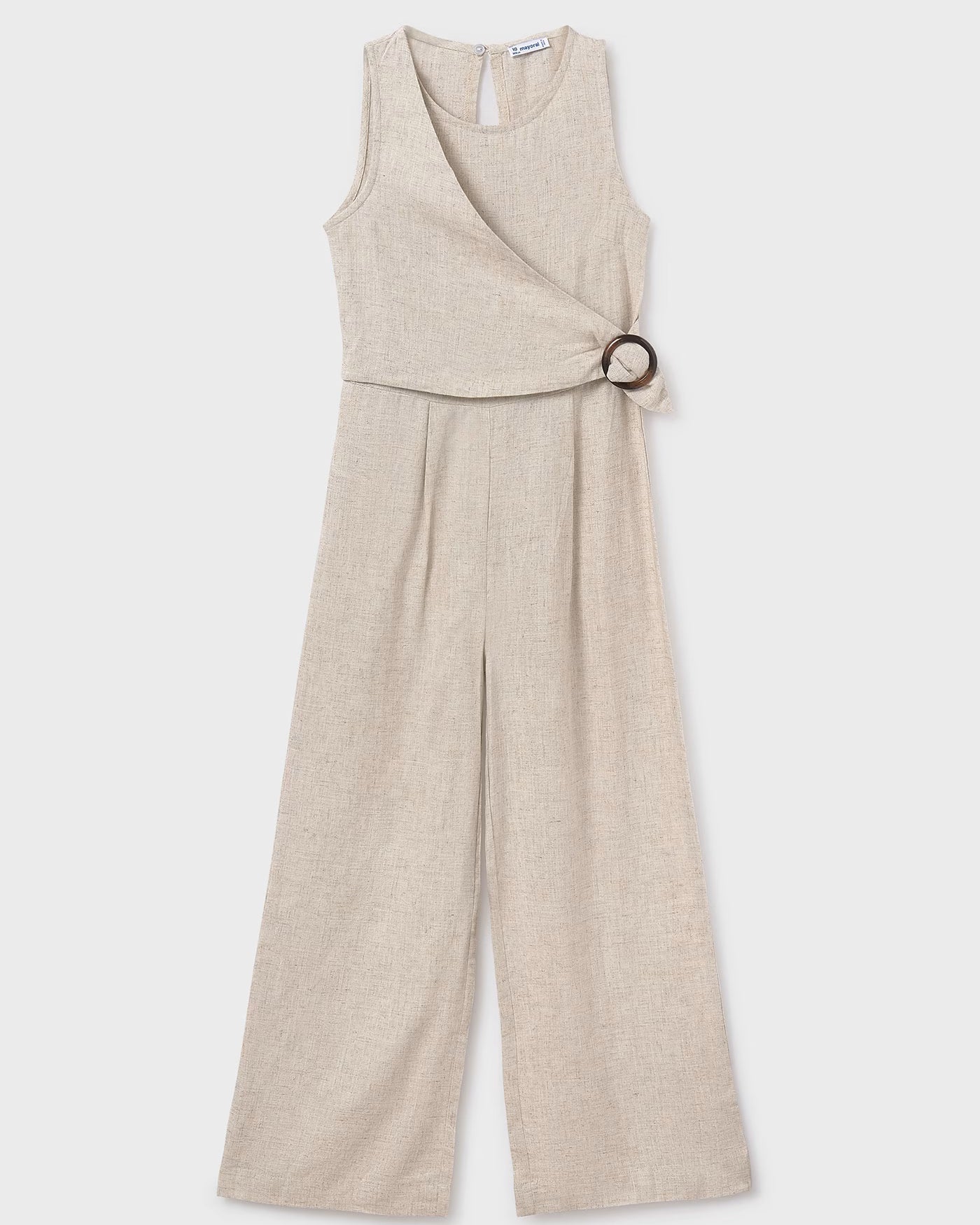 Tuta fresca misto lino-viscosa ragazza Mayoral beige sabbia Mayoral 8 Anni 128cm