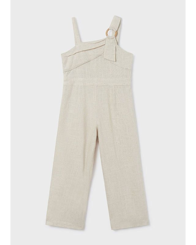 Tuta in lino ragazza Mayoral beige Mayoral 8 Anni 128cm