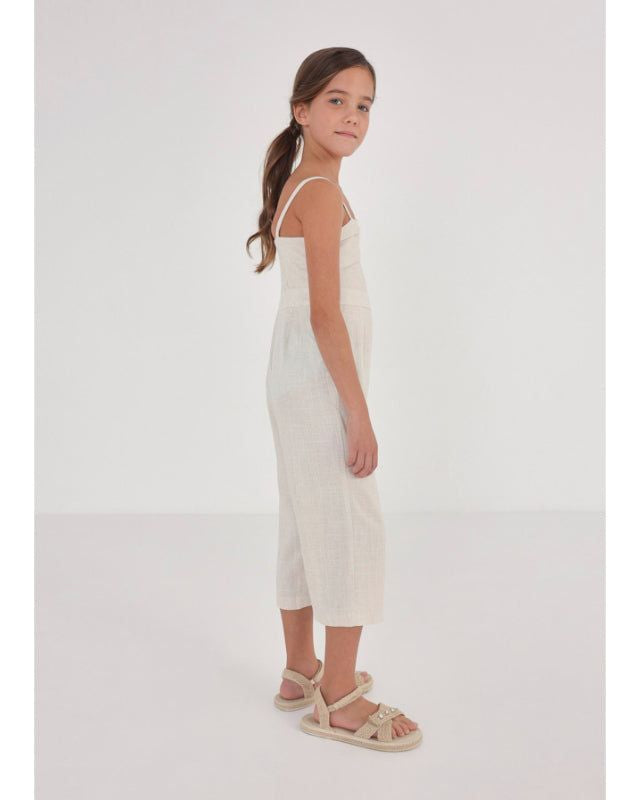 Tuta in lino ragazza Mayoral beige Mayoral 8 Anni 128cm