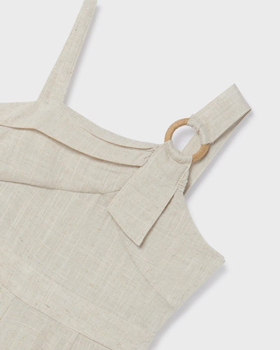 Tuta in lino ragazza Mayoral beige Mayoral 8 Anni 128cm
