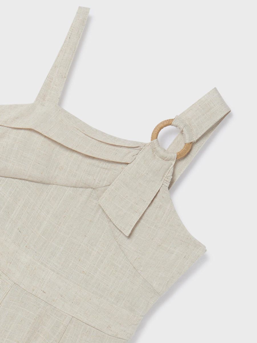 Tuta in lino ragazza Mayoral beige Mayoral 8 Anni 128cm