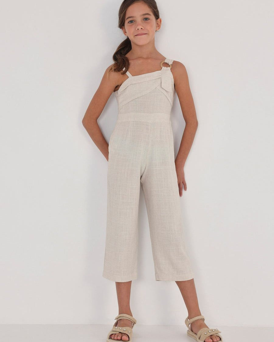 Tuta in lino ragazza Mayoral beige Mayoral 8 Anni 128cm