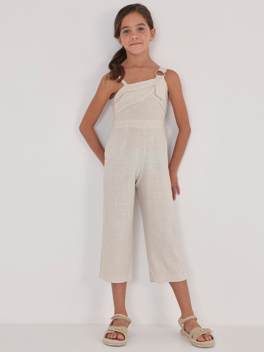 Tuta in lino ragazza Mayoral beige Mayoral 8 Anni 128cm