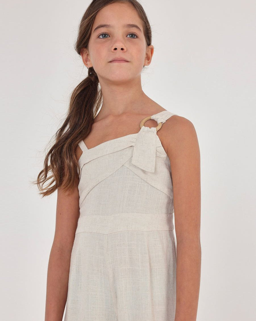 Tuta in lino ragazza Mayoral beige Mayoral 8 Anni 128cm