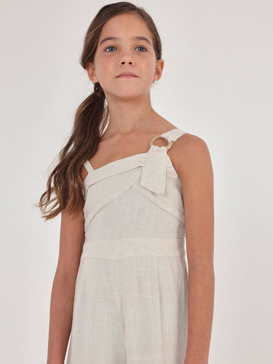 Tuta in lino ragazza Mayoral beige Mayoral 8 Anni 128cm
