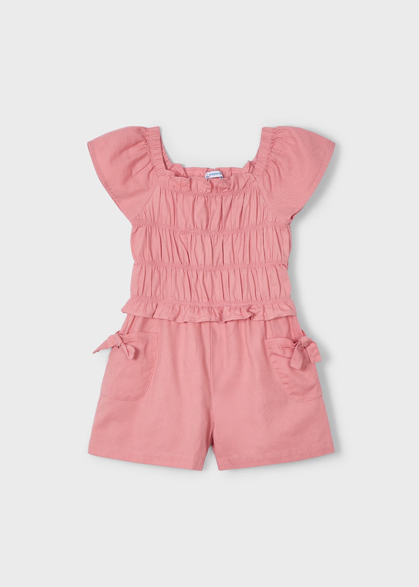 Tuta increspata corta bambina Mayoral rosa salmone Mayoral Rosa