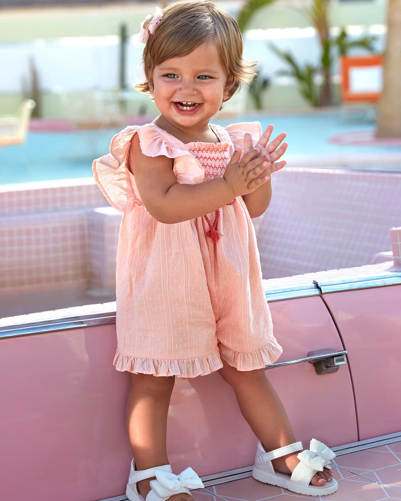 Tuta punto smock neonata rosa pastello Mayoral Rosa