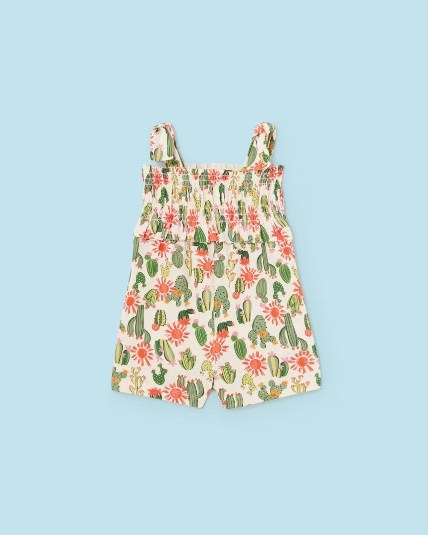 Tuta stampata punto smock fresco cotone neonata Mayoral Cactus Mayoral Cecio