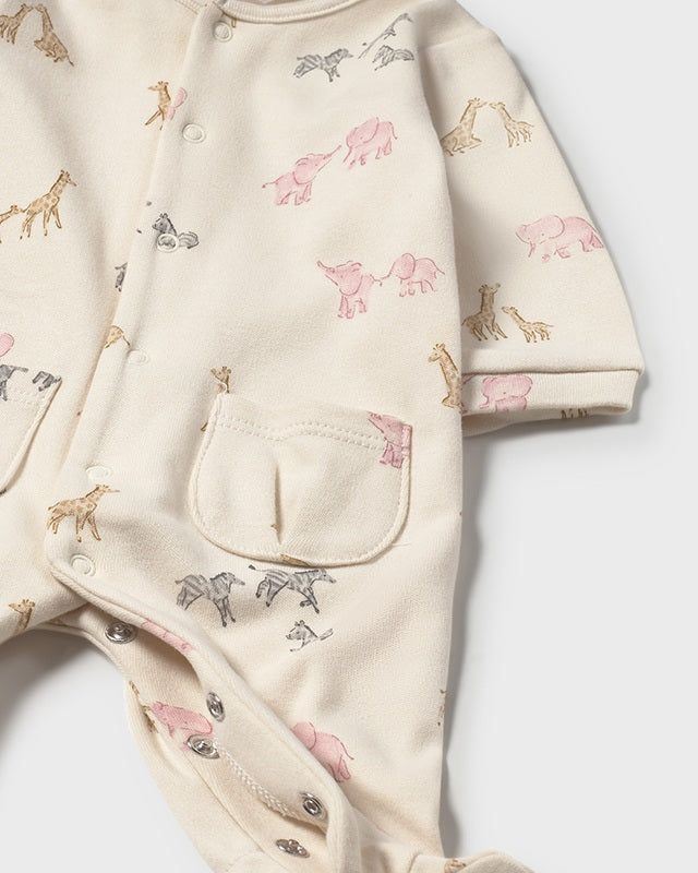 Tutina caldo cotone neonata Mayoral Newborn Safari rosa o cecio Mayoral 0-1 Mesi 55cm