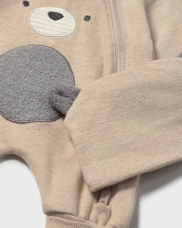 Tutina chiusura cerniera animali con cappello neonato Mayoral Newborn Beige Mayoral 0-1 Mesi 55cm