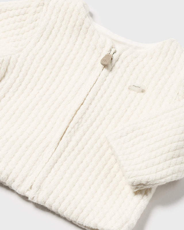 Tutina con cardigan neonato Mayoral Newborn noce e panna Mayoral Noce