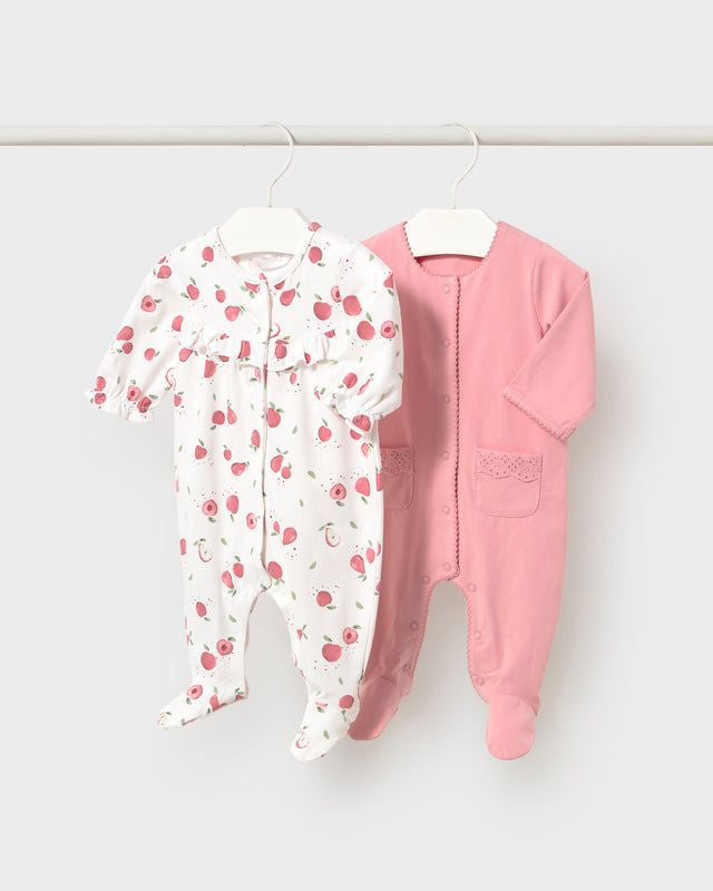 Tutina fresco cotone neonata Mayoral Newborn rosa o bianca fantasia frutta Mayoral 0-1 Mesi 55cm