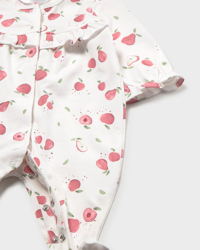 Tutina fresco cotone neonata Mayoral Newborn rosa o bianca fantasia frutta Mayoral 0-1 Mesi 55cm