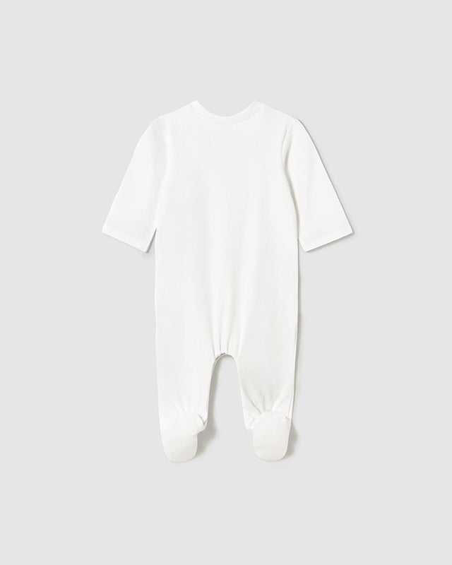 Tutina fresco cotone neonato Mayoral Newborn Orsetti marrone e bianco Mayoral Bianco