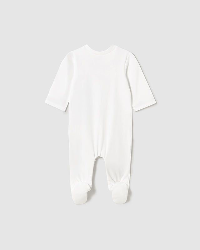 Tutina fresco cotone neonato Mayoral Newborn Orsetti marrone e bianco Mayoral Bianco