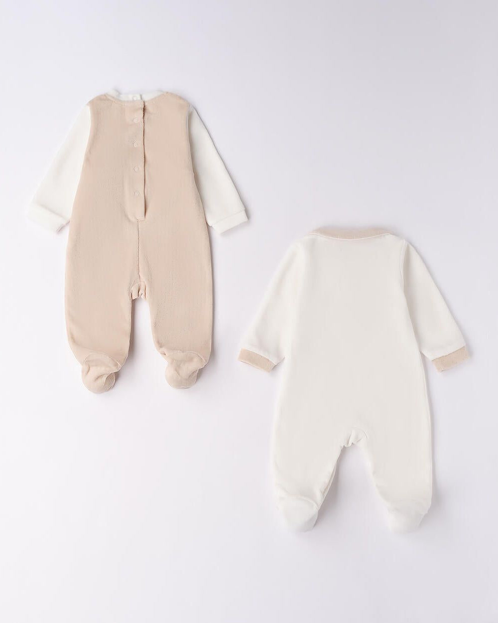 Tutina in ciniglia neonata iDO tema Flowers panna e beige iDO 0 Mesi 50cm