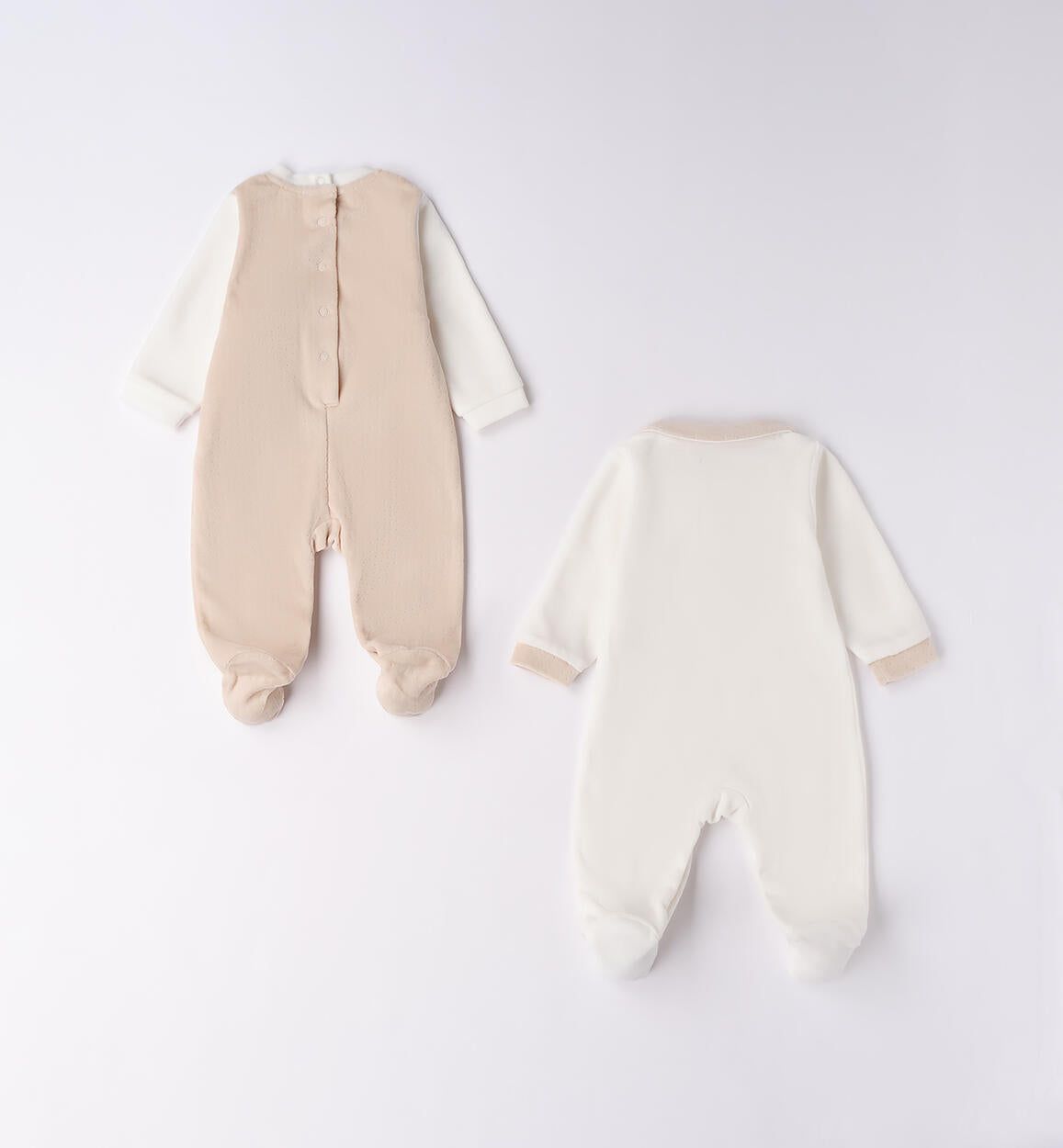 Tutina in ciniglia neonata iDO tema Flowers panna e beige iDO 0 Mesi 50cm