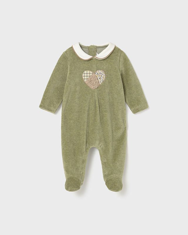 Tutina in ciniglia neonata Mayoral Newborn Cuori verde o panna Mayoral 0-1 Mesi 55cm